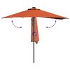 vidaXL Dārza parasols Sarkanbrūns 294 x 150 x 223 cm