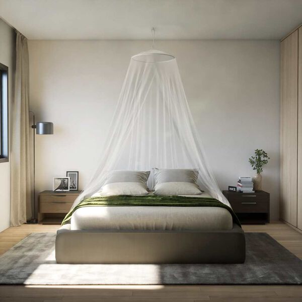 vidaXL moskītu tīkls gultai, 220, balts, 56x56x220 cm