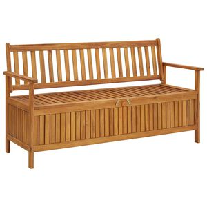 vidaXL dārza sols ar glabā&scaron;anas nodalījumu, 148 cm, akācijas masīvkoks