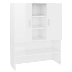 vidaXL veļasma&scaron;īnas skapītis, 70,5x25,5x90 cm, spīdīgi balts