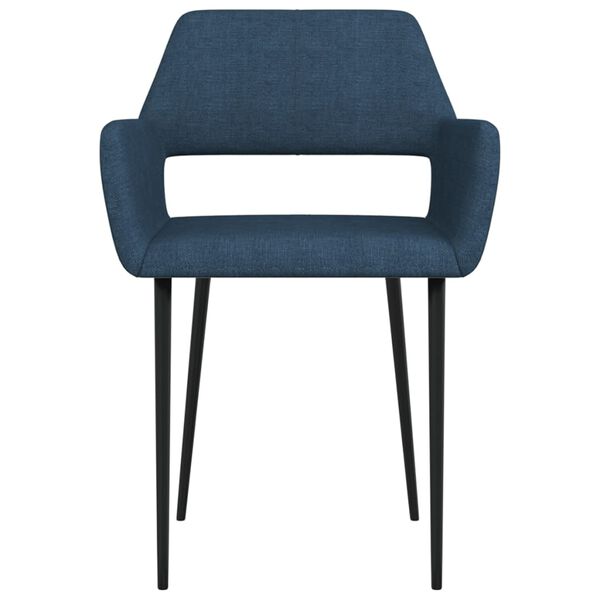 vidaXL virtuves krēsli, 2 gab., zils audums