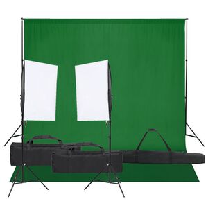 vidaXL fotostudijas komplekts, gaismas un fons