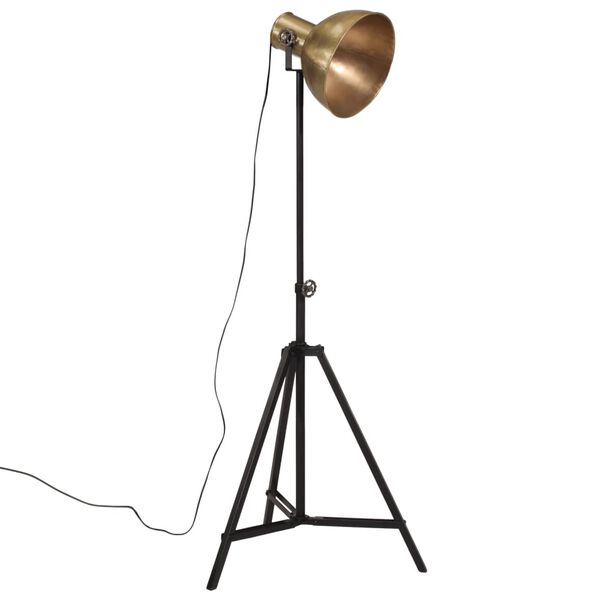 vidaXL grīdas lampa, 25 W, antīka misiņa krāsa, 61x61x90/150 cm, E27
