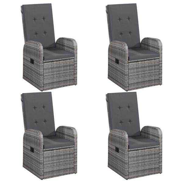 vidaXL 5-daļīgs dārza mēbeļu komplekts, pelēks