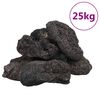 vidaXL vulkāniskie ieži, 25 kg, melni, 10-30 cm