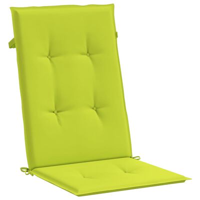 vidaXL dārza krēslu spilveni, 4 gb., spilgti zaļi, 120x50x3 cm, audums
