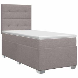 vidaXL Kontinentālā gulta ar matraci Pelēkbrūna 80 x 200 cm Audums