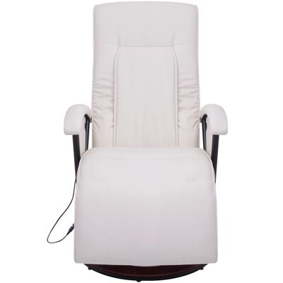 vidaXL šiatsu masāžas krēsls, balta mākslīgā āda