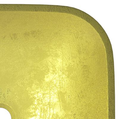 vidaXL izlietne, 42x42x14 cm, zeltains rūdīts stikls