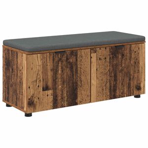 vidaXL Zāles sols ar spilvenu ar plauktu Vecs koks 100 x 38 x 46 cm