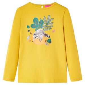 Bērnu krekls ar garām piedurknēm, dzeltenbrūns, 116