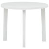 vidaXL dārza galds, balts, 89 cm, plastmasa