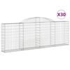 vidaXL arkveida gabiona grozi, 30gb., 300x30x100/120cm, cinkota dzelzs