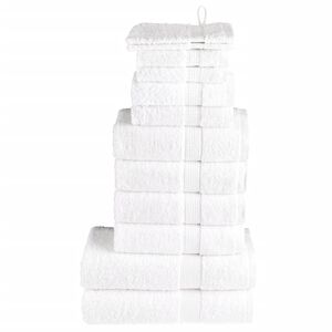 vidaXL dvieļu komplekts SOLUND, 12 gab., balti, 600 gsm
