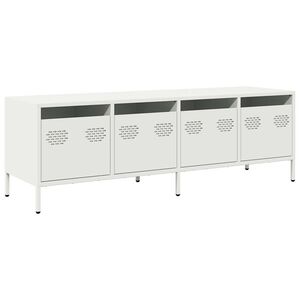 vidaXL TV skapītis, balts, 135x39x43,5 cm, auksti velmēts tērauds