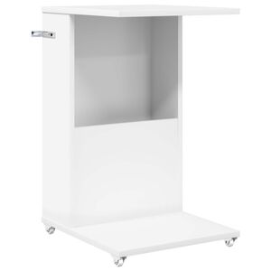 vidaXL Sānu galds ar riteni Balts 40 x 35 x 60 cm Inženierijas koks