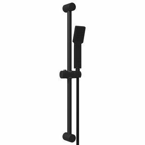 vidaXL Du&scaron;as sistēmas komplekts Melns 70 cm Nerūsējo&scaron;s tērauds