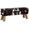 vidaXL sols 110 x 30 x 45 cm Īsta āda Melns un balts