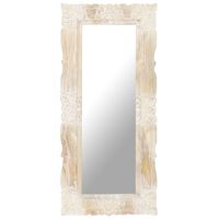 vidaXL spogulis, balts, 110x50 cm, mango masīvkoks