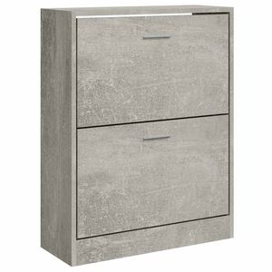 vidaXL apavu plaukts, betona pelēks, 63x24x81 cm, inženierijas koks