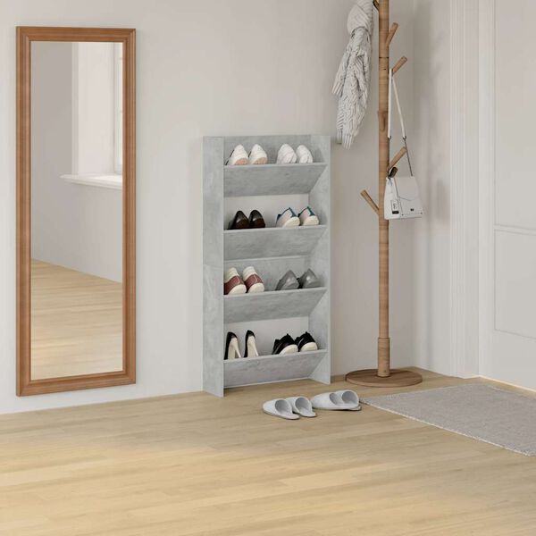 vidaXL sienas plaukti, 2 gab., betonpelēki, 60x18x60 cm, skaidu plātne