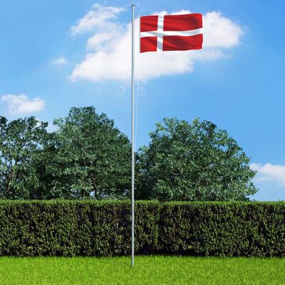 vidaXL Dānijas karogs un karoga masts, alumīnijs, 6,2 m