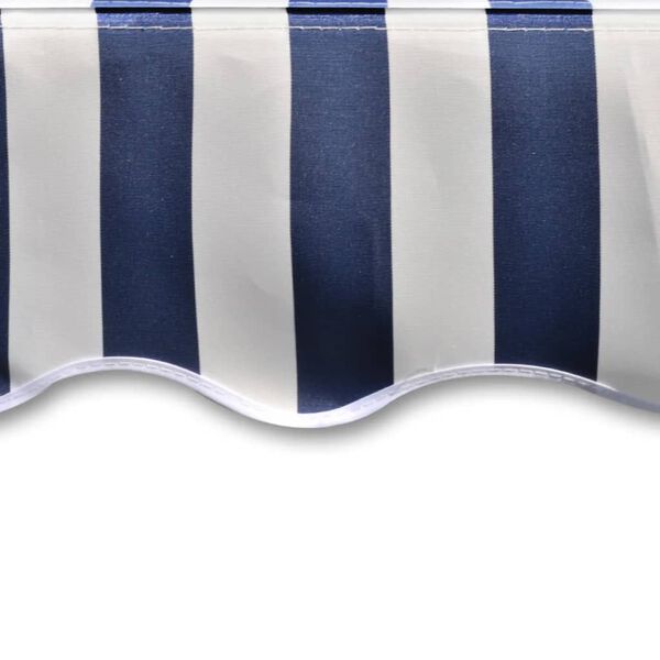 140011 vidaXL Awning Top Sunshade Canvas Navy Blue and White 6x3 m