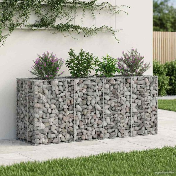 vidaXL Gabions pacelta gulta Sudraba 170 x 50 x 80 cm Cinkots tērauds