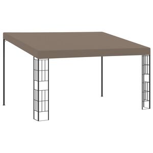 vidaXL dārza nojume, stiprināma pie sienas, 4x3 m, pelēkbrūns audums