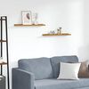 vidaXL Sienas plaukts 2 pcs Bē&scaron;a 60 x 9 x 3 cm Inženierijas koks