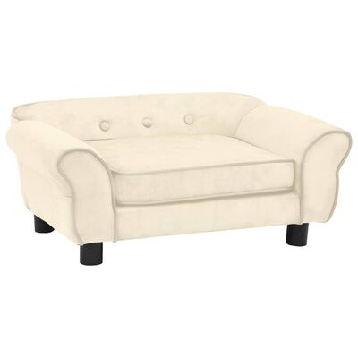 vidaXL dīvāns suņiem, krēmkrāsas, 72x45x30 cm, plīšs