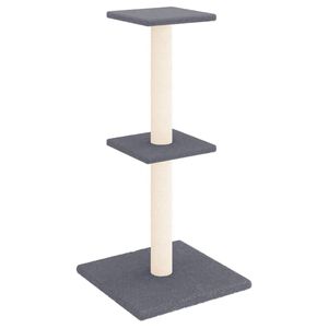vidaXL kaķu māja ar sizala stabiem nagu asinā&scaron;anai, 73 cm, pelēka