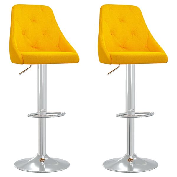 vidaXL bāra krēsli, 2 gab., sinepju dzeltens audums