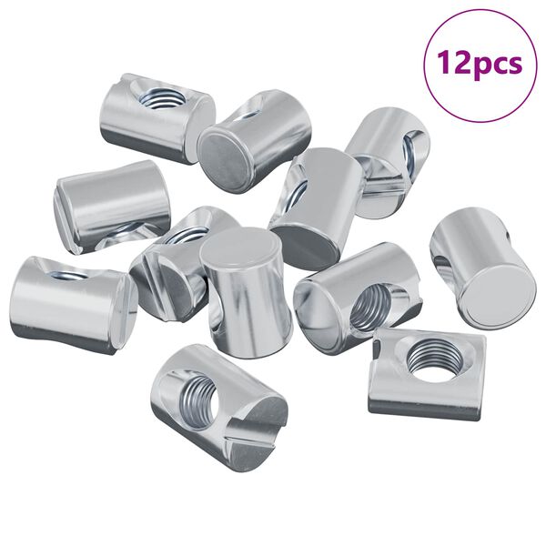 vidaXL Cilindra uzgriežņi 12 pcs Sudraba M6 x 13 mm Metāls