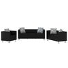 vidaXL dīvānu komplekts, melna mākslīgā āda