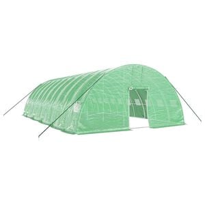 vidaXL siltumnīca ar tērauda rāmi, zaļa, 60 m&sup2;, 10x6x2,85 m