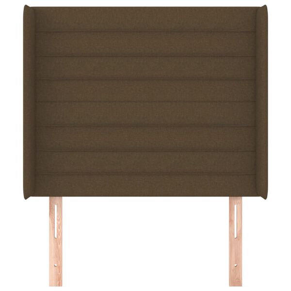 vidaXL galvgalis ar malām, 93x16x118/128 cm, tum&scaron;i brūns audums