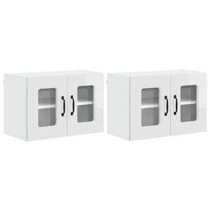 vidaXL Trauku ma&scaron;īnas panelis Kalmar 2 pcs Augsta spīduma baltā krāsa