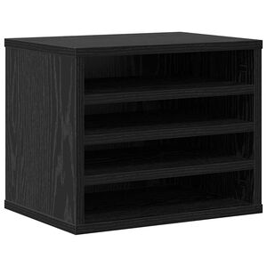 vidaXL Galda organizators Melns ozolkoks 36 x 26 x 29,5 cm