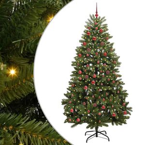 vidaXL Mākslīgā Ziemassvētku eglīte 210 cm 300 LED Silti balts Zaļa