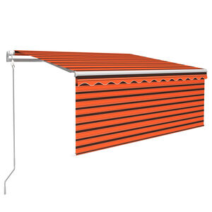 vidaXL izvelkama markīze ar žalūziju, 3x2,5 m, oranža un brūna