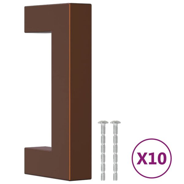 vidaXL skapja rokturi, 10 gab., bronzas, 64 mm, nerūsējošais tērauds