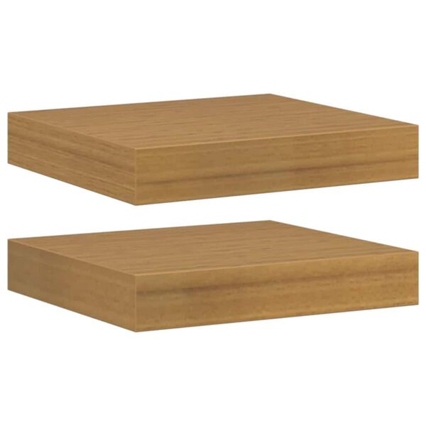 vidaXL Sienas plaukts 2 pcs Bē&scaron;a 23 x 23,5 x 4 cm Inženierijas koks