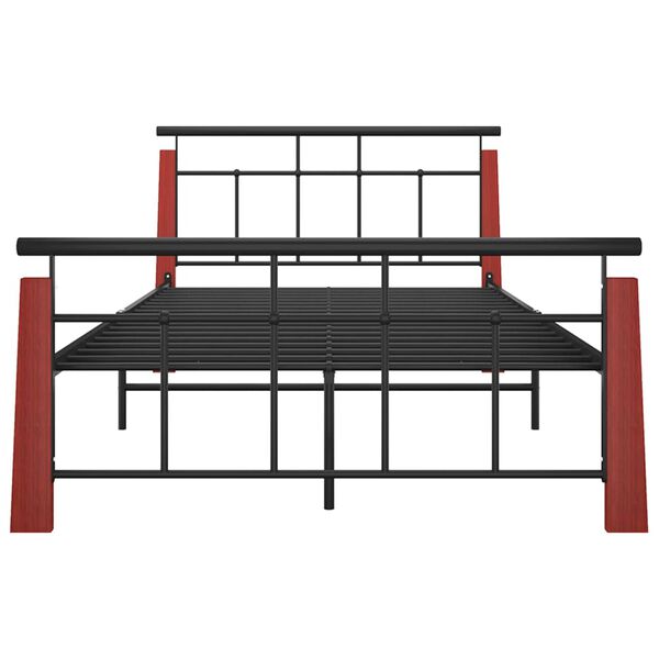 vidaXL gultas rāmis, metāls un ozola masīvkoks, 120x200 cm