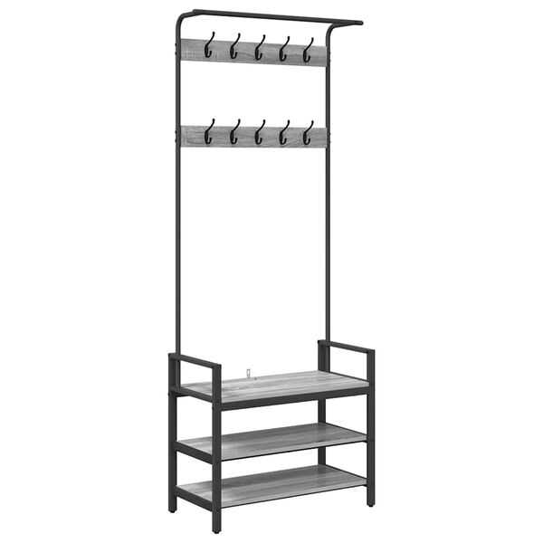 vidaXL Pakaramais Pelēks Sonoma 75 x 34 x 184 cm Inženierijas koks