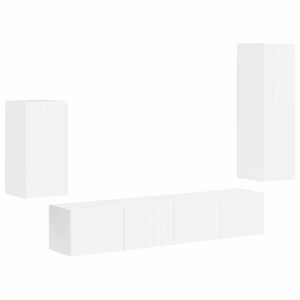 vidaXL TV skapī&scaron;u komplekts 4 pcs Augsta spīduma baltā krāsa