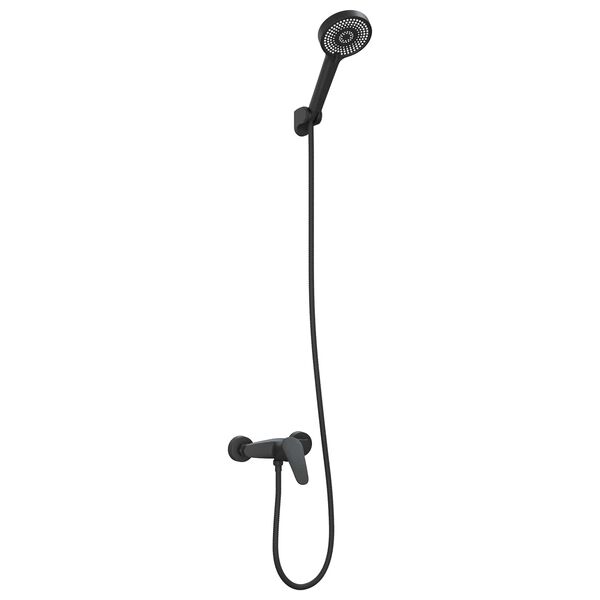 vidaXL Dušas galvas komplekts Melna G 1 / 2 collas