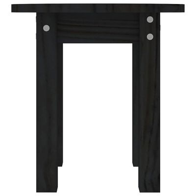 vidaXL kafijas galdiņš, melns, Ø 35x35 cm, priedes masīvkoks