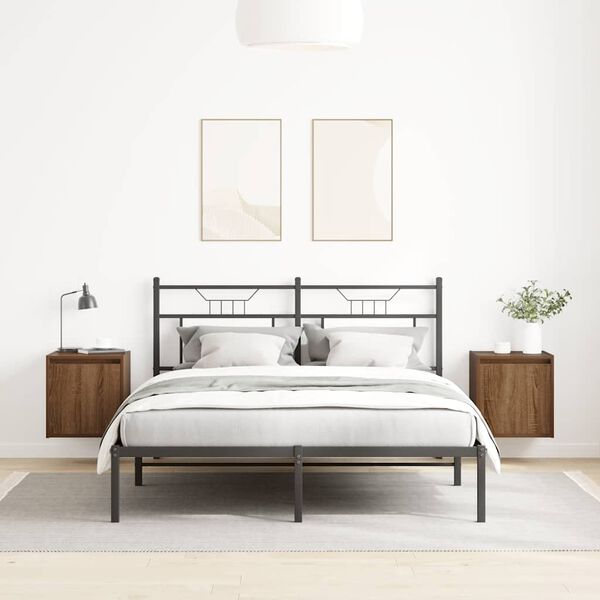 vidaXL sienas naktsskapī&scaron;i, 2 gab., ozolkoka krāsa, 38x34x40 cm