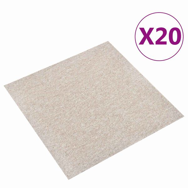 vidaXL Paklājs 20 pcs Gai&scaron;i bē&scaron;s. 50 x 50 cm 100% polipropilēns